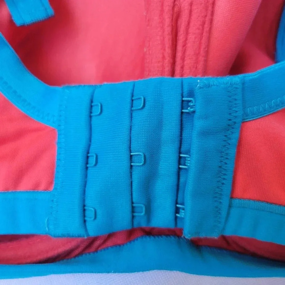 Natori Yogi High-Impact Underwire Sports Bra Molded Cups Adjustable 34D Red/Blue - Picture 5 of 10